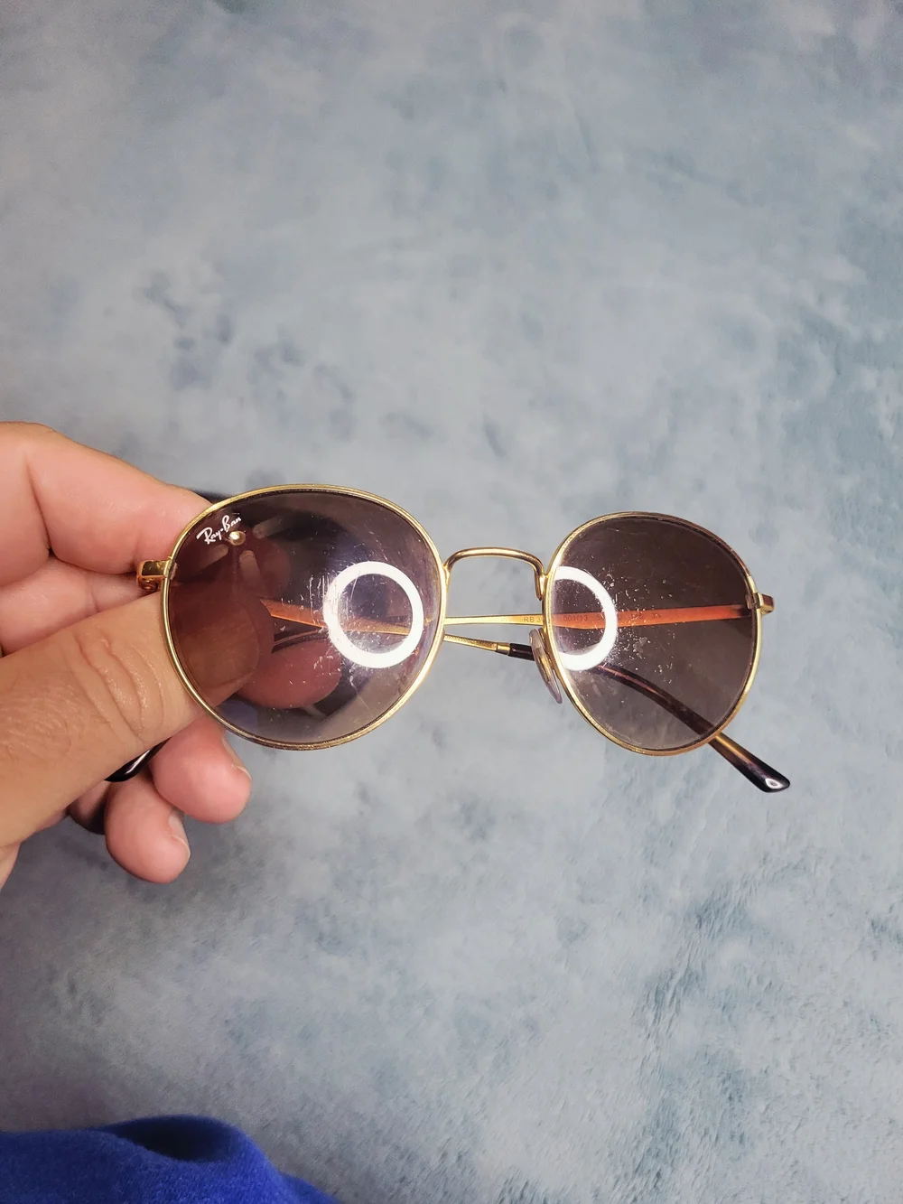 Ray-Ban RB3681 Gold Round Sunglasses Unisex